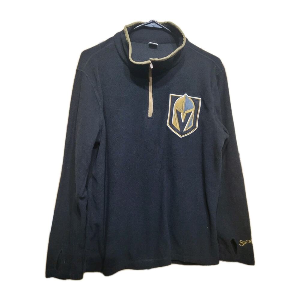 Vegas Golden Knights 1/4 Zip Fleece Jacket Mens Large Black